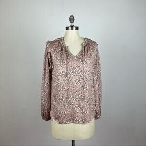 Anthropologie Dolan Pink Leopard Long Sleeve Top